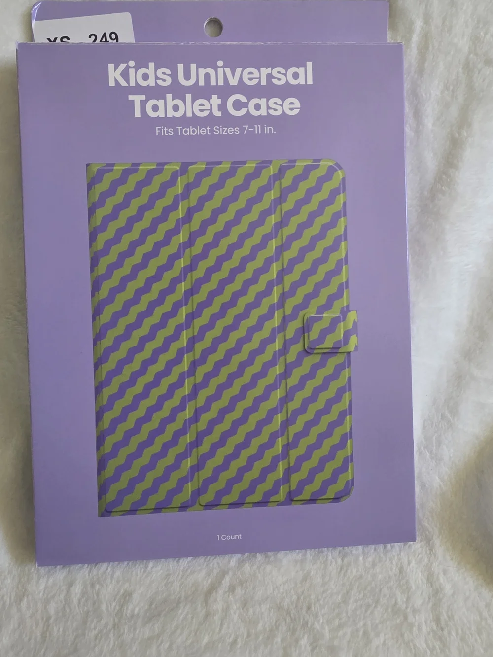 Kids Universal Tablet Case - Purple & Lime Chevron